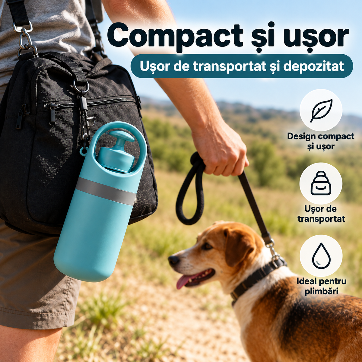 Colector Portabil pentru Câini + 1 Rolă de Saci Cadou